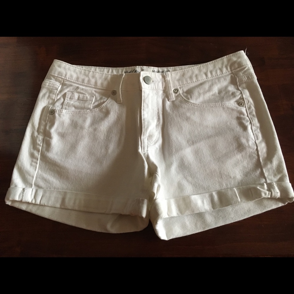 Mission White denim shorts